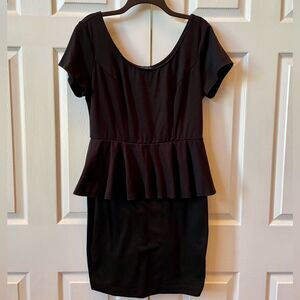 Forever 21 Black Mini Peplum Dress